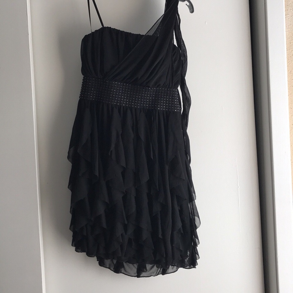 Black one shoulder dress
